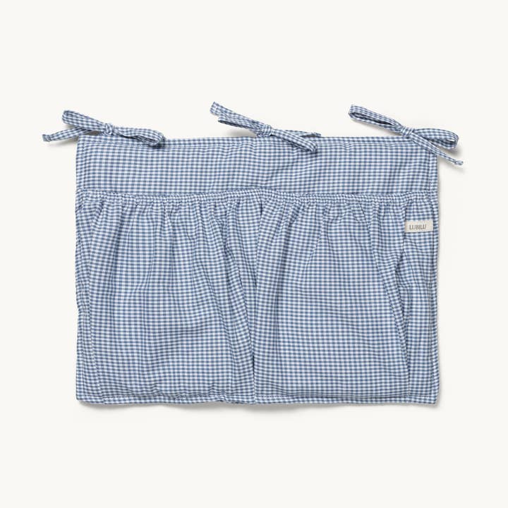 Mini Check Bed Pocket Blue for wholesale by Lubilu Copenhagen