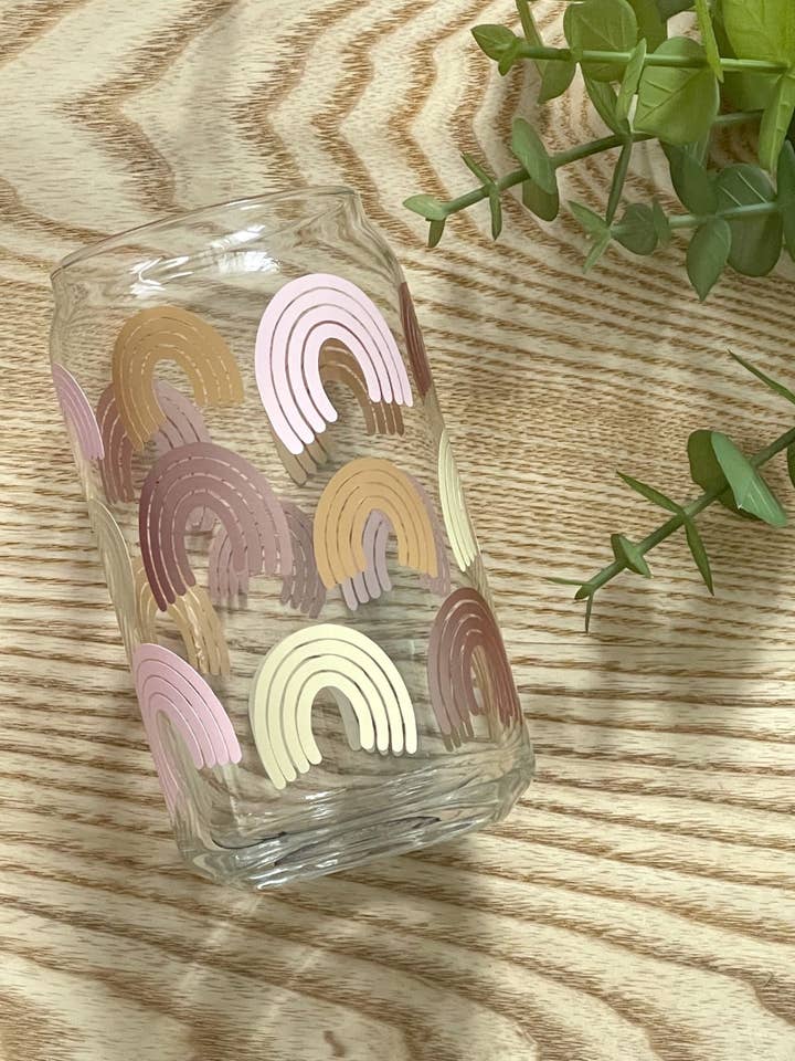 Coupe en verre Rainbow Libbey Can pour la vente par Rae's Boutique