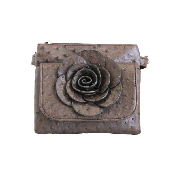 22 Tote - Wholesale Crossbody Bag - Women's - Floral Ostrich Crossbody Bag4