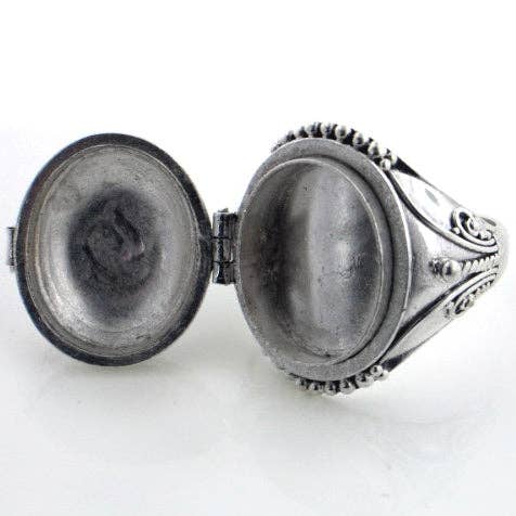 Silver Insanity - Wholesale Cocktail/Statement Ring - Gothic Oval Poison Ring Sterling Silver & Onyx or Moonstone3