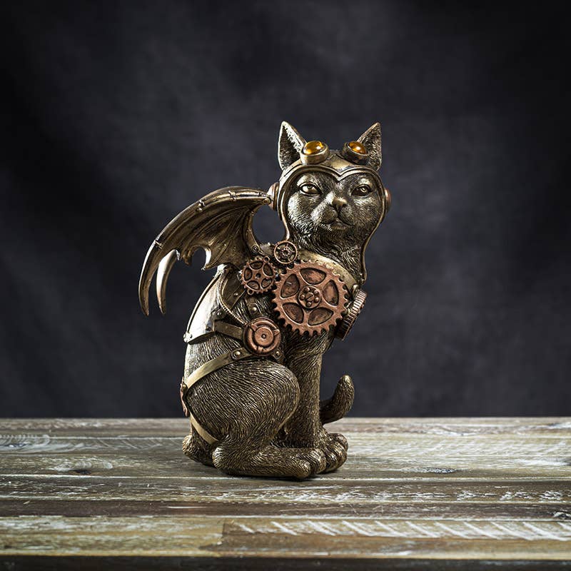 Pacific Trading - Wholesale Decorative Figurine - Steampunk Cat with Wings0