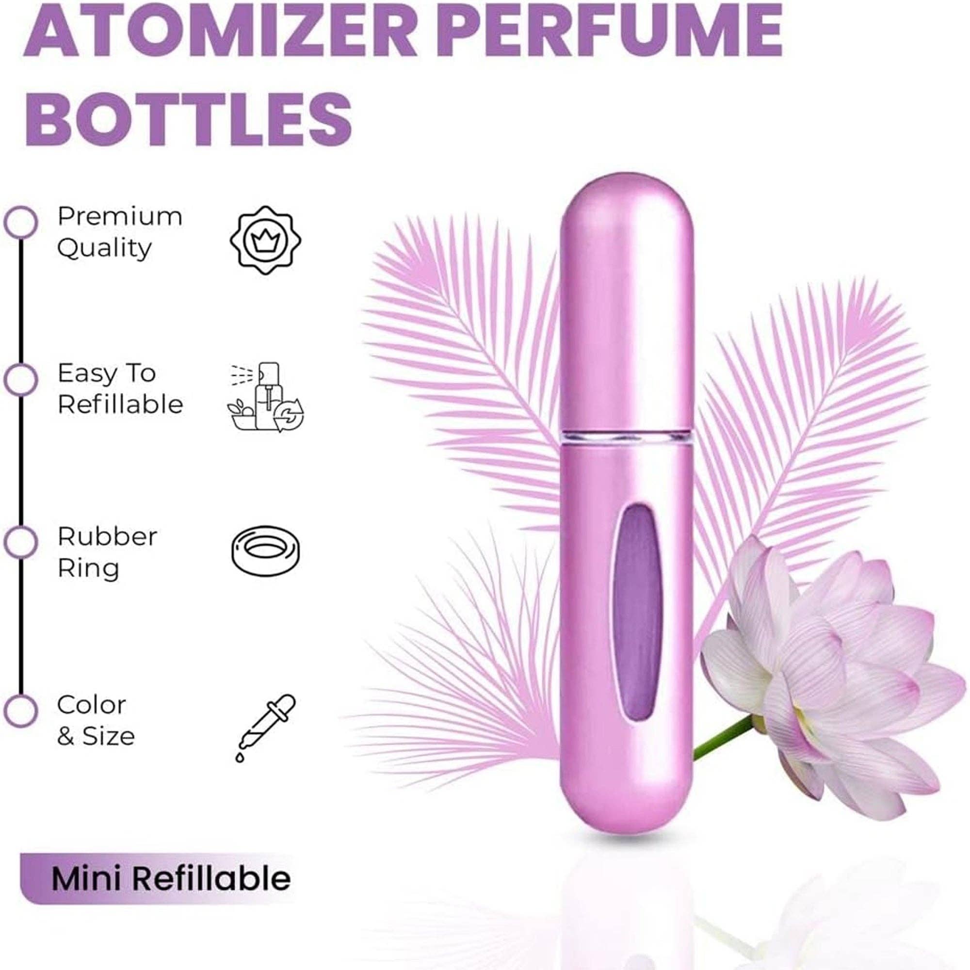 Vigor Path – wholesale Atomiser bottle – Portable Travel Perfume Bottle, 5 ml - Gold, Silver, Pink5