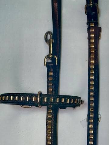 Coffret cadeau Combo collier et laisse en cuir The Captain Premium pour la vente par Made in Love Doggy Couture and Therapy Products