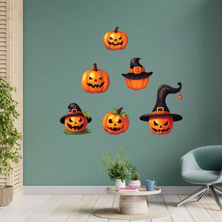 Halloween Wall Sticker - Pumpkins Decal Wall Art for wholesale by Themed