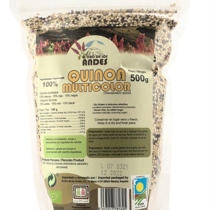 El Oro de los Andes - Wholesale Protein/Superfood Powder - MULTICOLOR QUINOA 500g ES-ECO-023-MA