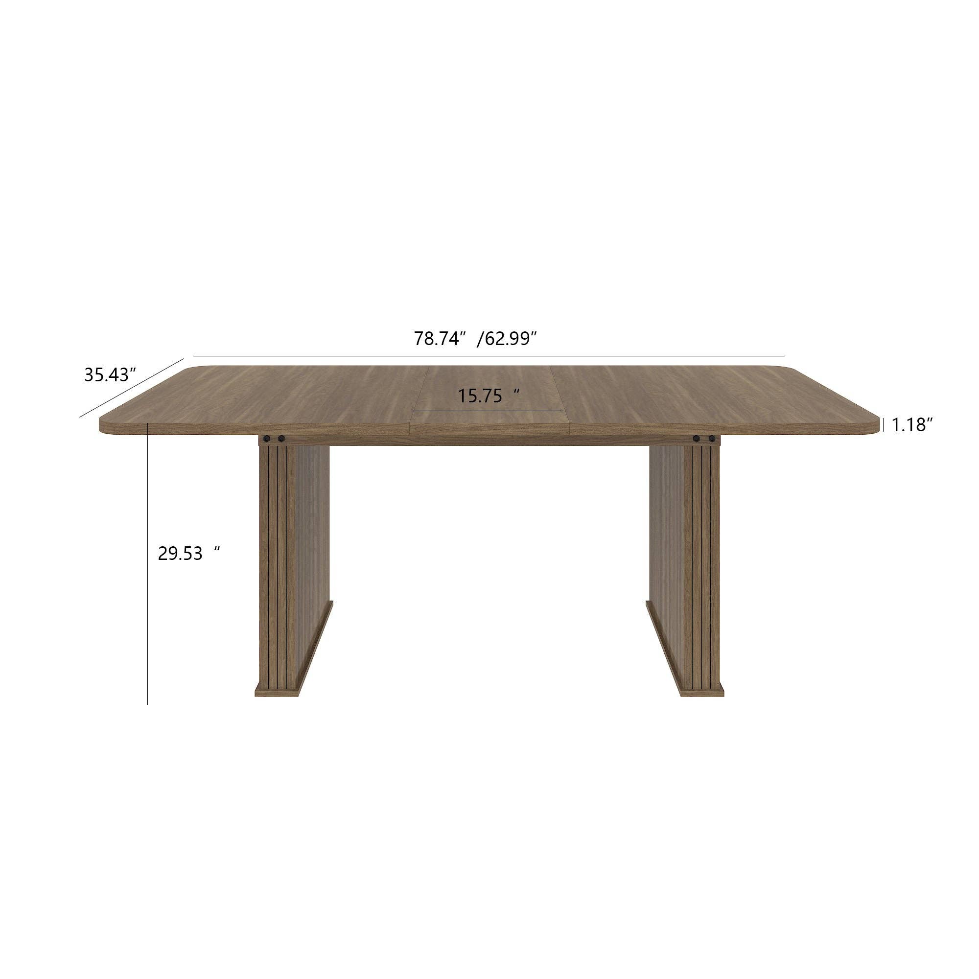 39F Inc. - Vente Tables d'appoint - Table à manger moderne extensible (6-10 places) - Beige Marron3
