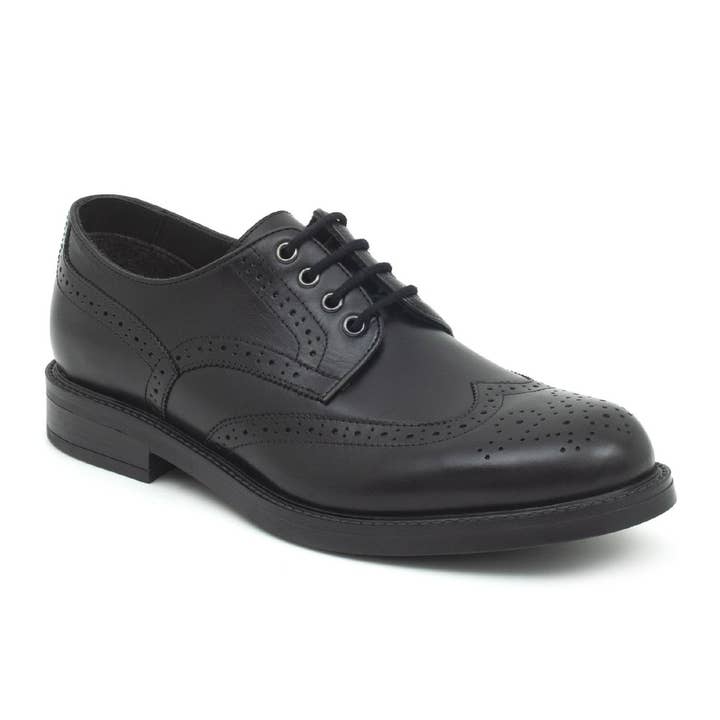 BENIRO-NEGRO black leather derby for wholesale by Men's Heritage