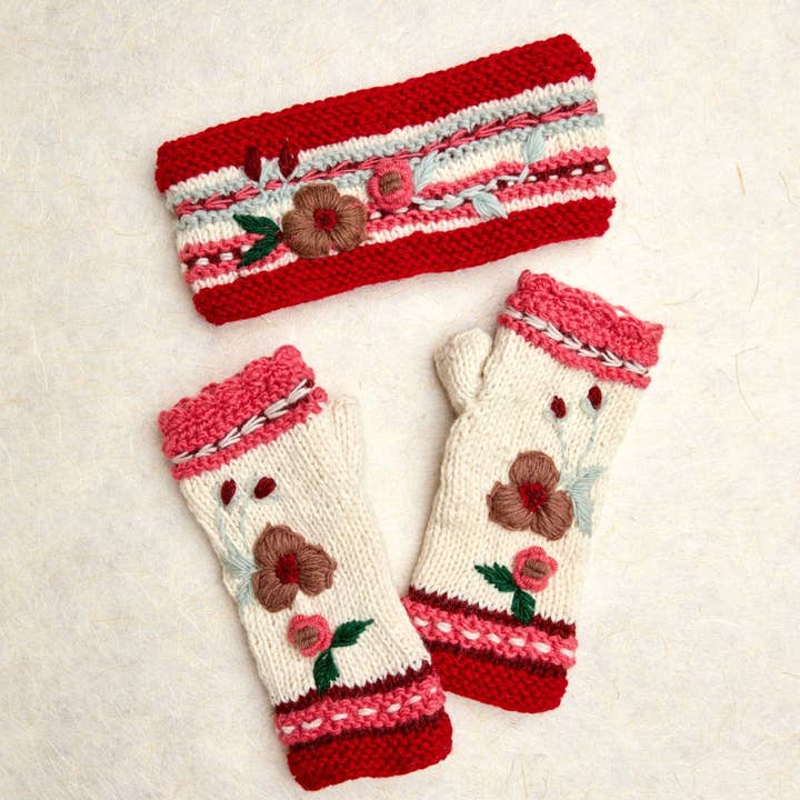 By Many Hands - Wholesale Gloves - Women's - Color Block Hygge Holiday Knit Handwarmers3