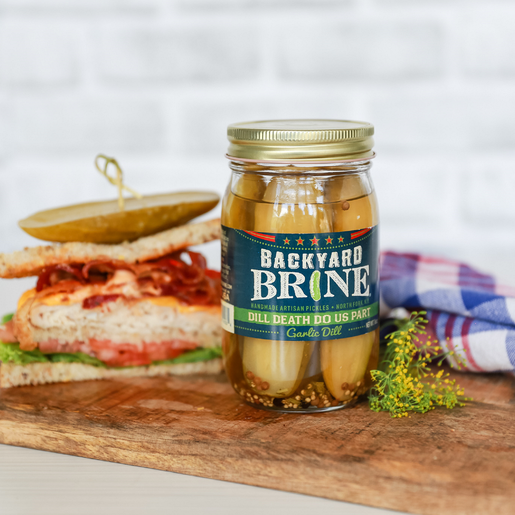 Backyard Brine – wholesale Pickled vegetables – Dill Death Do Us Part - Garlic Dill Pickles, 16 oz3