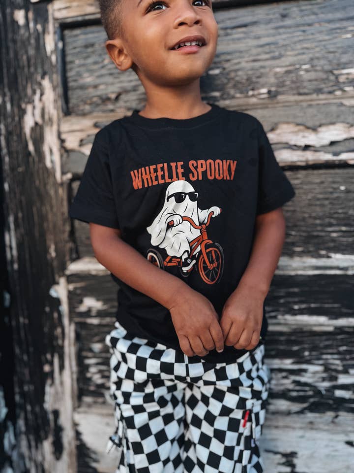 Wheelie Spooky - Baby / Toddler Tee for wholesale by Raising Brave