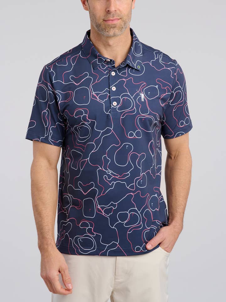 Out of Line Men's Polo for wholesale by William Murray Golf