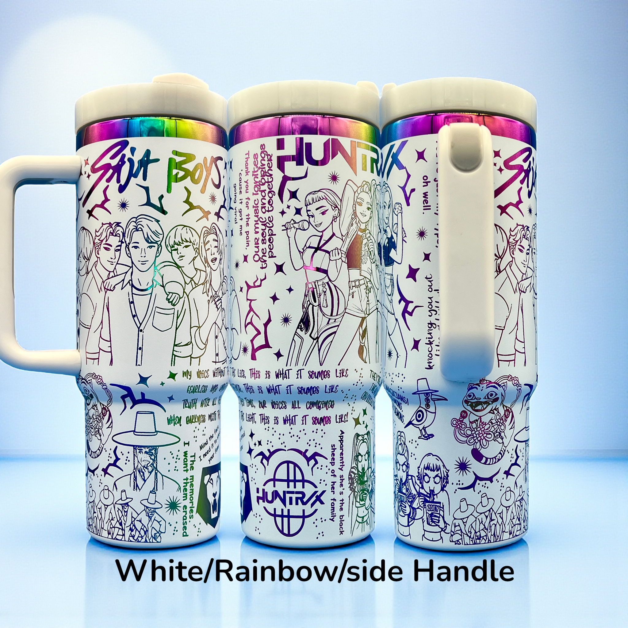 Crafty AF Studio - Wholesale Insulated Mug/Tumbler - 30oz KPop Demon Hunters Laser Engraved tumbler V2 | Huntrix | Saja Boys3