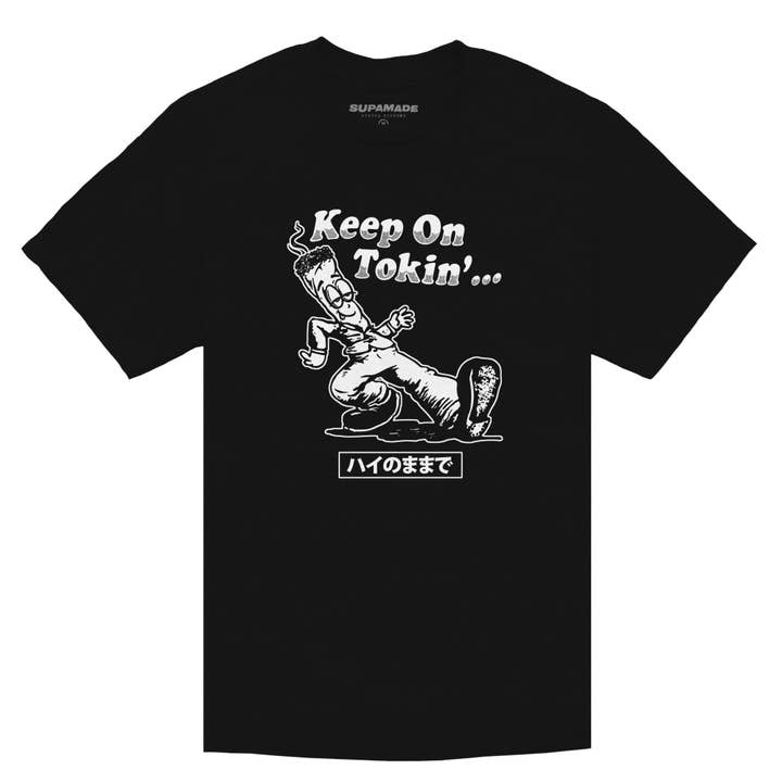 Keep On Tokin' Weed / 420 70's Style Graphic T-shirt for wholesale by Supamade