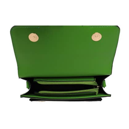 VeraMay - Wholesale Crossbody bag – Women's - Elio Green Vera May Vegan Leather Handbag1