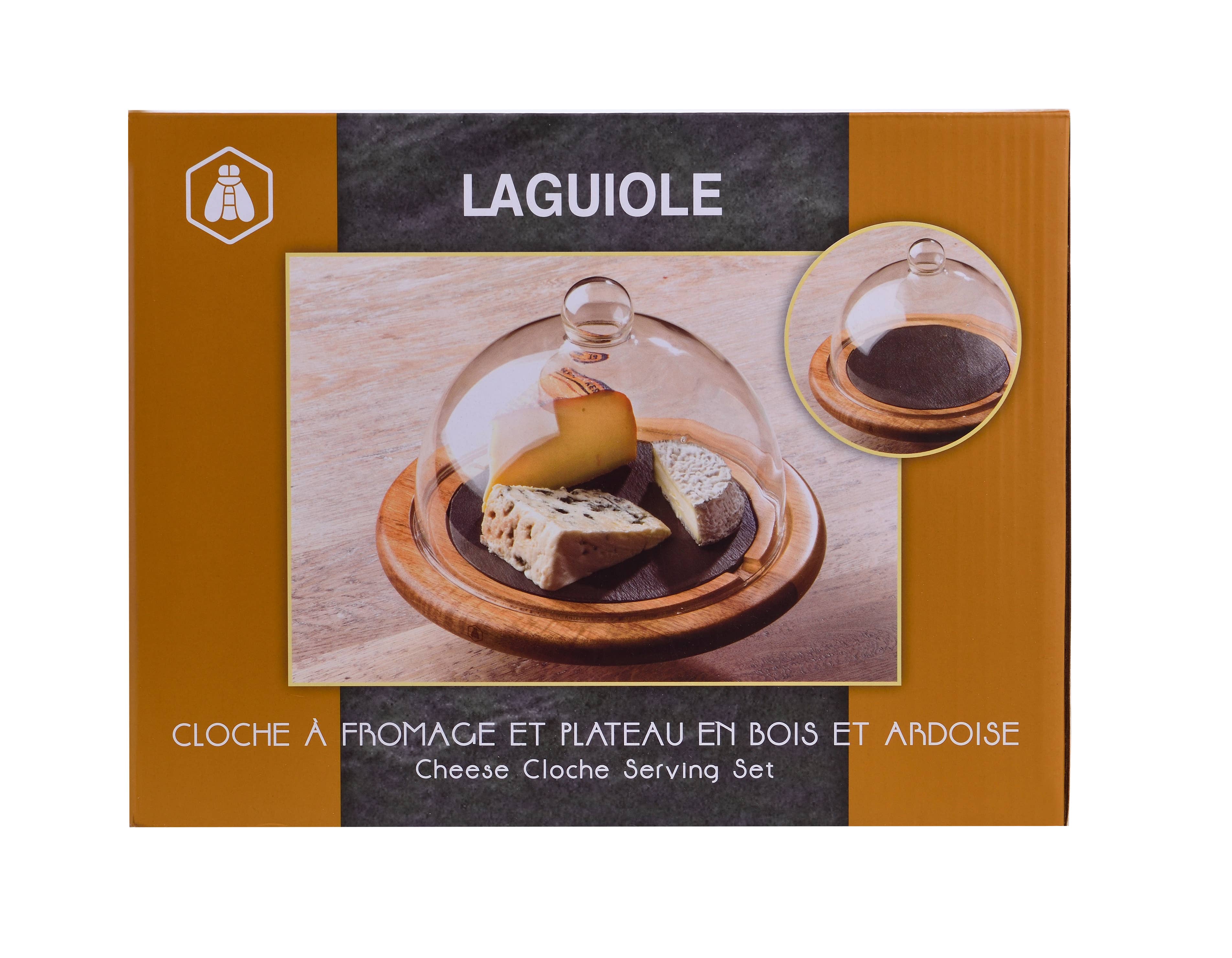 Laguiole - Wholesale Cheese Board - Laguiole Cheese Bell with Wood and Slate Tray7
