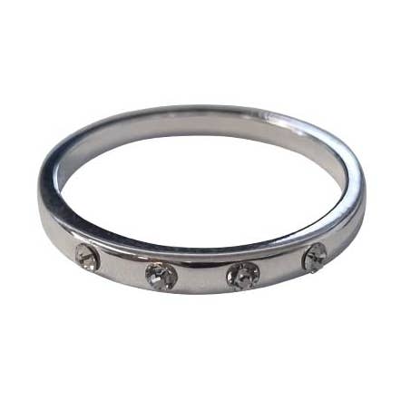 4 INSATS CZ RING SILVER/KLAR för wholesale av Fabienne