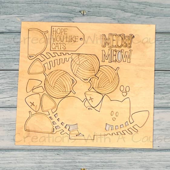 Cat Interchangeable Insert - Flower/Apple Basket for wholesale by Creations With A Cause