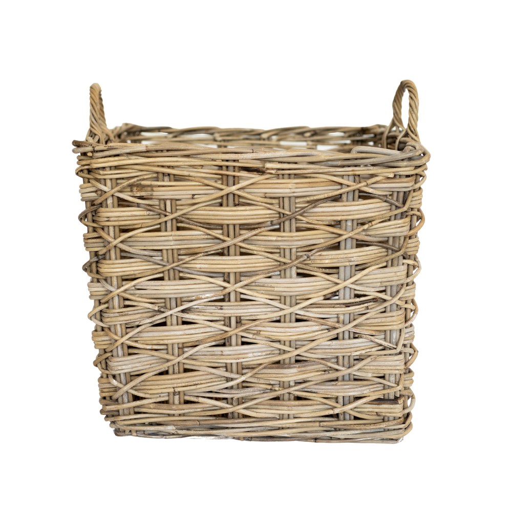 Basketly – Cesta por atacado – Cesto Quadrado de Rattan com Trama em X5