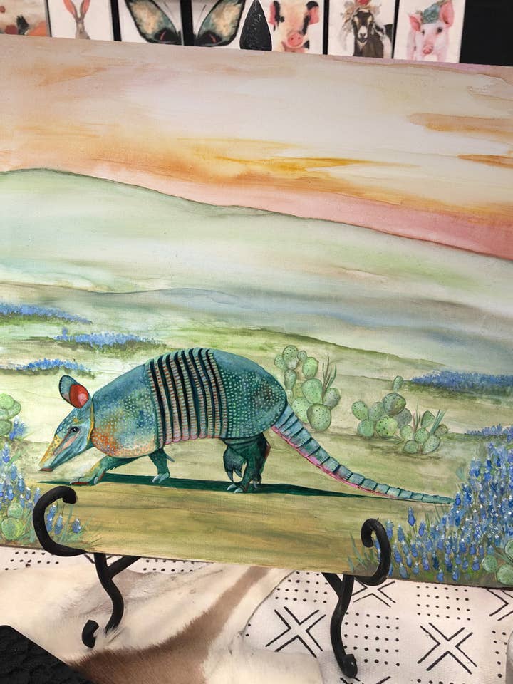 Cutting Board - Armadillo by Morning for wholesale by DOLLY ESTELLE