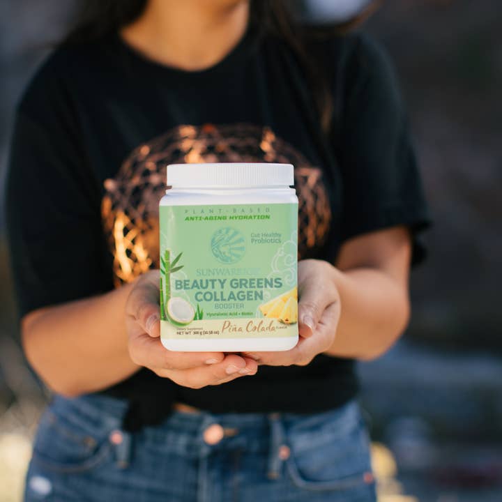 Sunwarrior - Wholesale Protein/Superfood Powder - Beauty Greens Pina Colada Collagen Powder - Vegan, Soy-Free