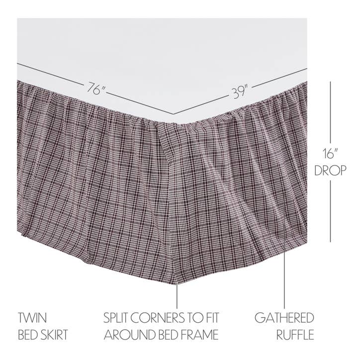 VHC Brands - Vente Cache-sommiers - Jupe de lit simple Florette 39x76x16