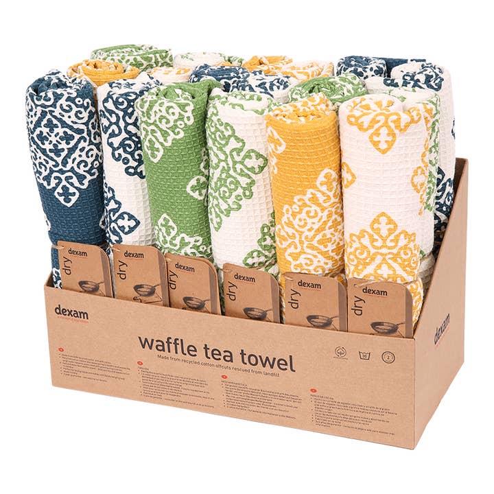 CDU/18 Sintra Recycled Cotton Waffle Tea Towels - Multi for wholesale by Dexam