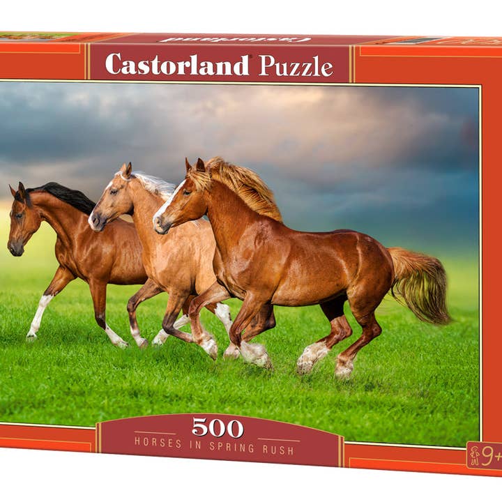 500-teilige Puzzle, Pferde im Frühlingsrausch, Tierpuzzle, Kraft und Schönheit in Bewegung, Erwachsenenpuzzle, Castorland B-54084 für den Großhandel von CASTORLAND by Bridge Toys