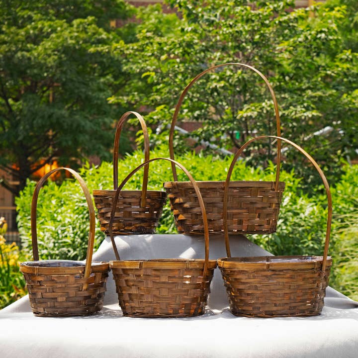 Jacobson - Wholesale Basket - Dark Stain Round Basket - Set of 5