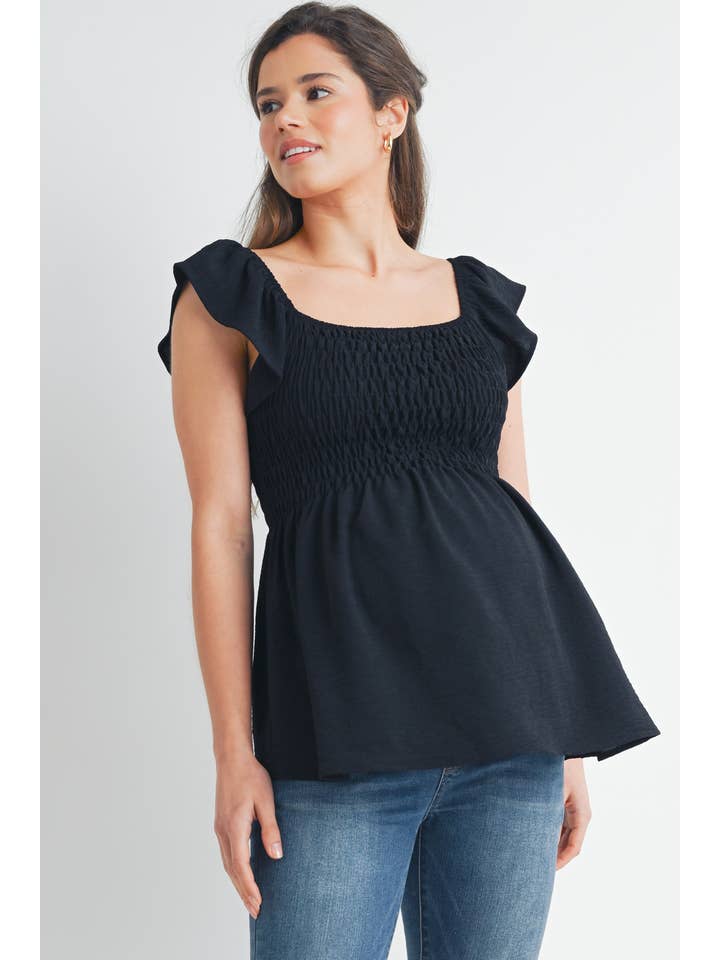 Hello Miz – wholesale Topp - Mamma – Fladderärm Smockad Mammablus