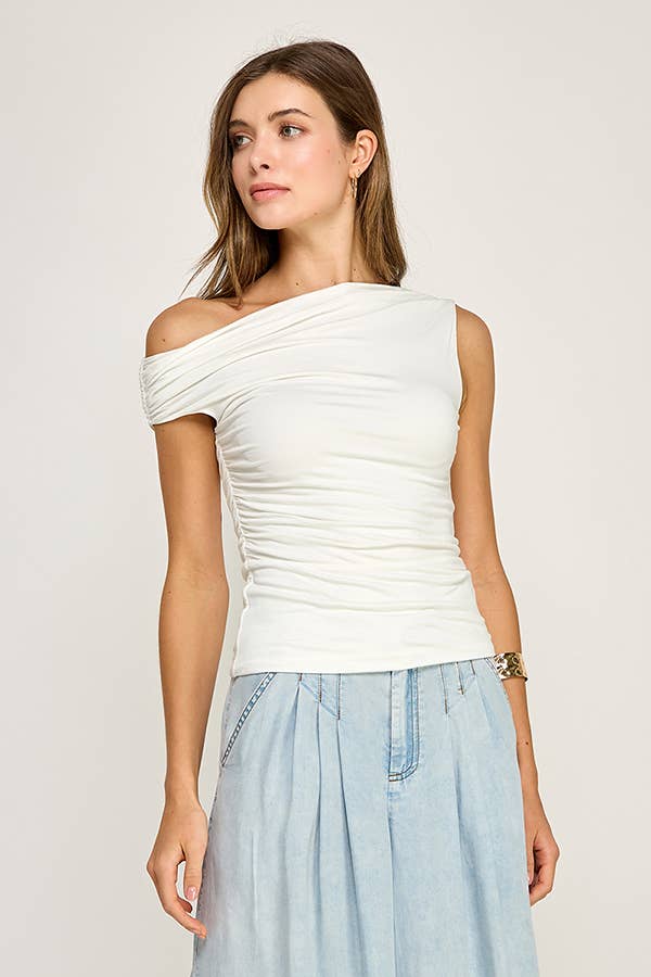Miss Love – wholesale Knit top – Women's – ONE SHOULDER RUCHED TOP5