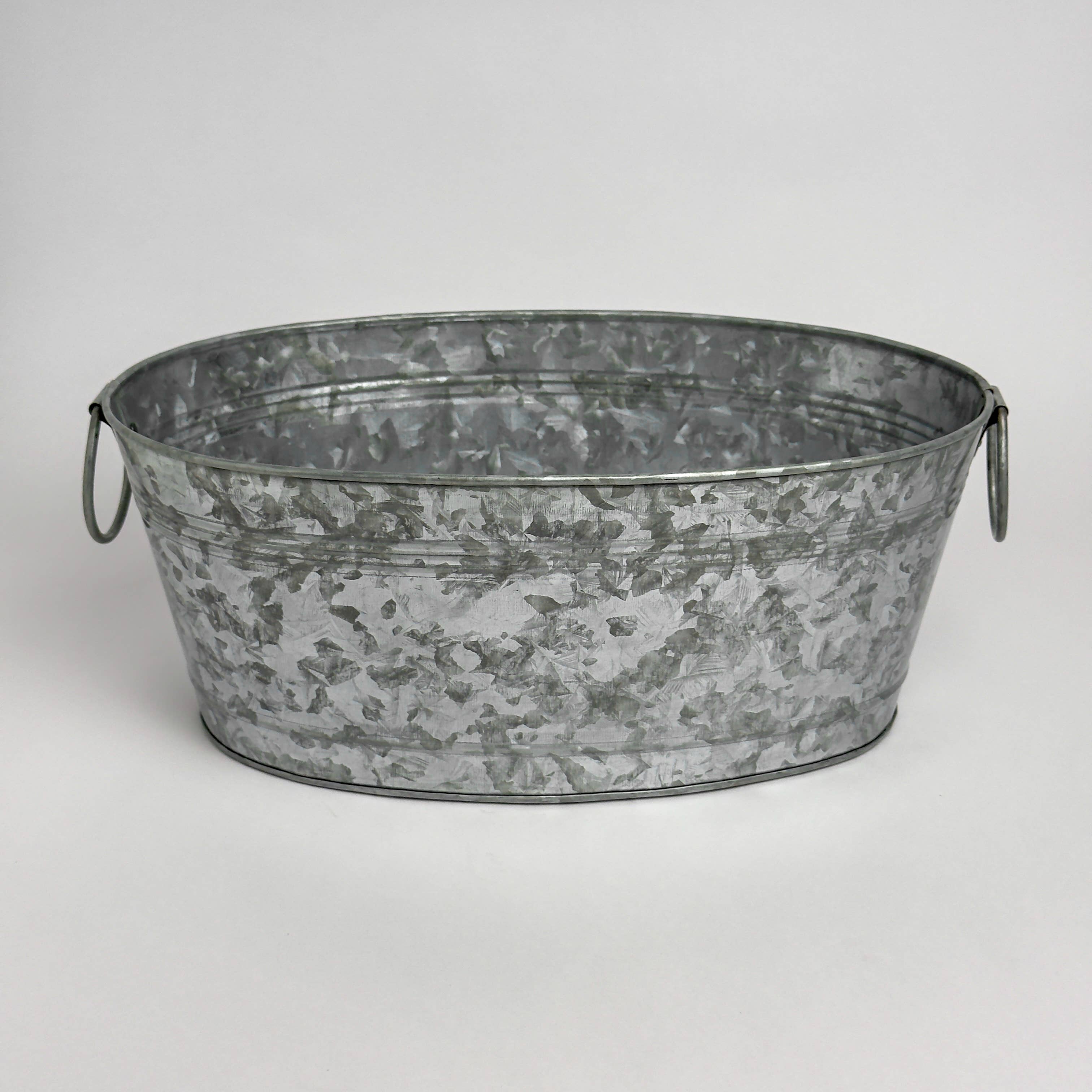 India Handicrafts Inc – wholesale Ishink – Galvaniserad oval liten balja – 40,6 cm x 25,4 cm x 16,5 cm6