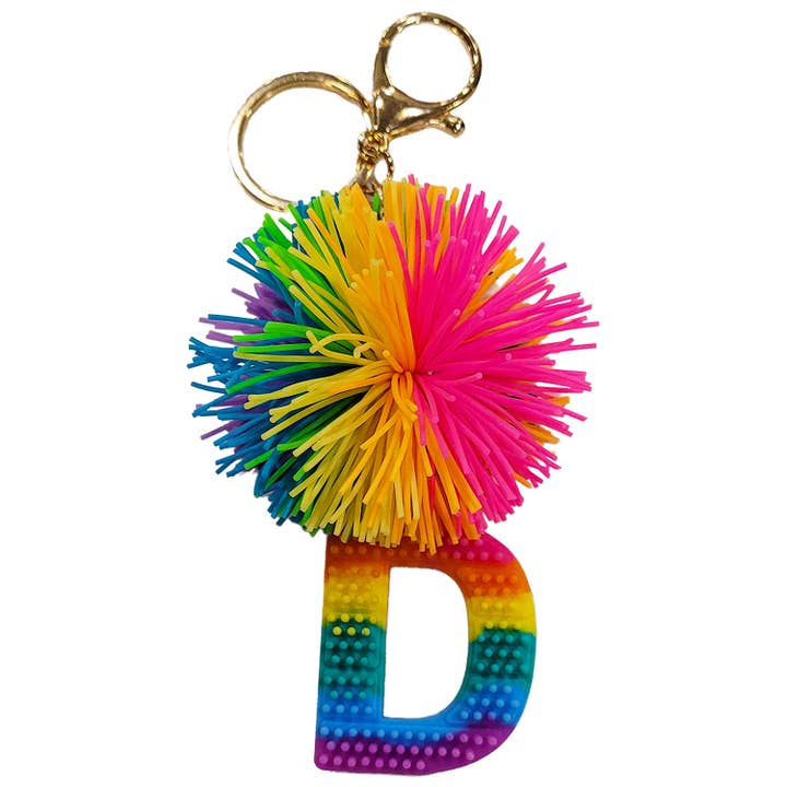 Streamline - Wholesale Keychain - Women's - "D" Cushie Ball Alphabet Keyring