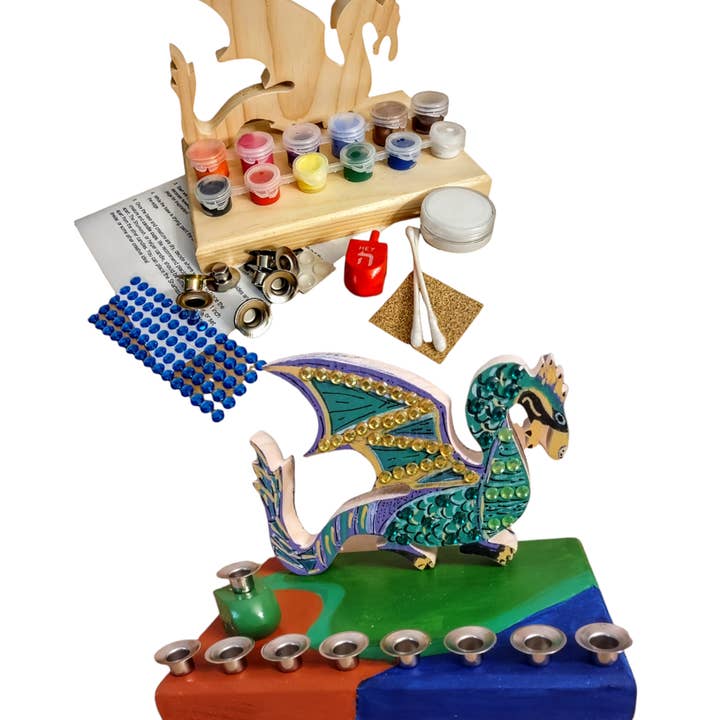 Eclectic Judaica - Wholesale DIY Craft Kit - Dragon Menorah Craft Kit0