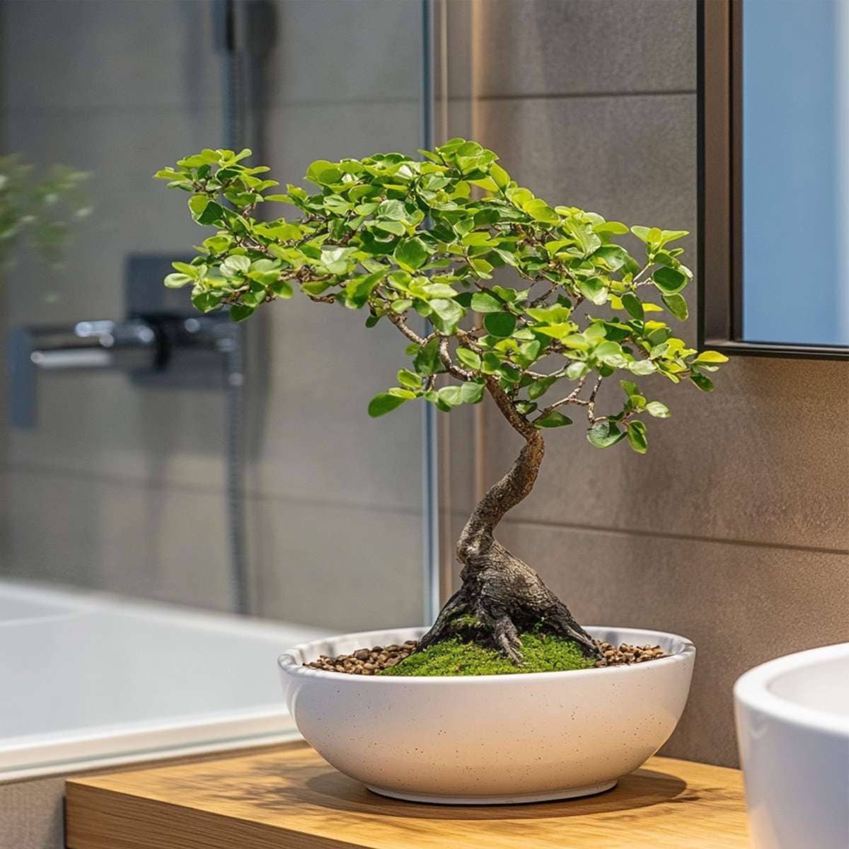Oasis of Life - Venta al por mayor Plantas naturales - Árbol bonsái – Zelkova Serrata – Altura 20–30 cm – Ø20 cm – Olmo japonés con elegante forma en S – Bonsái de interior auténtico en maceta de cerámica – Fácil de cuidar y decorativo6