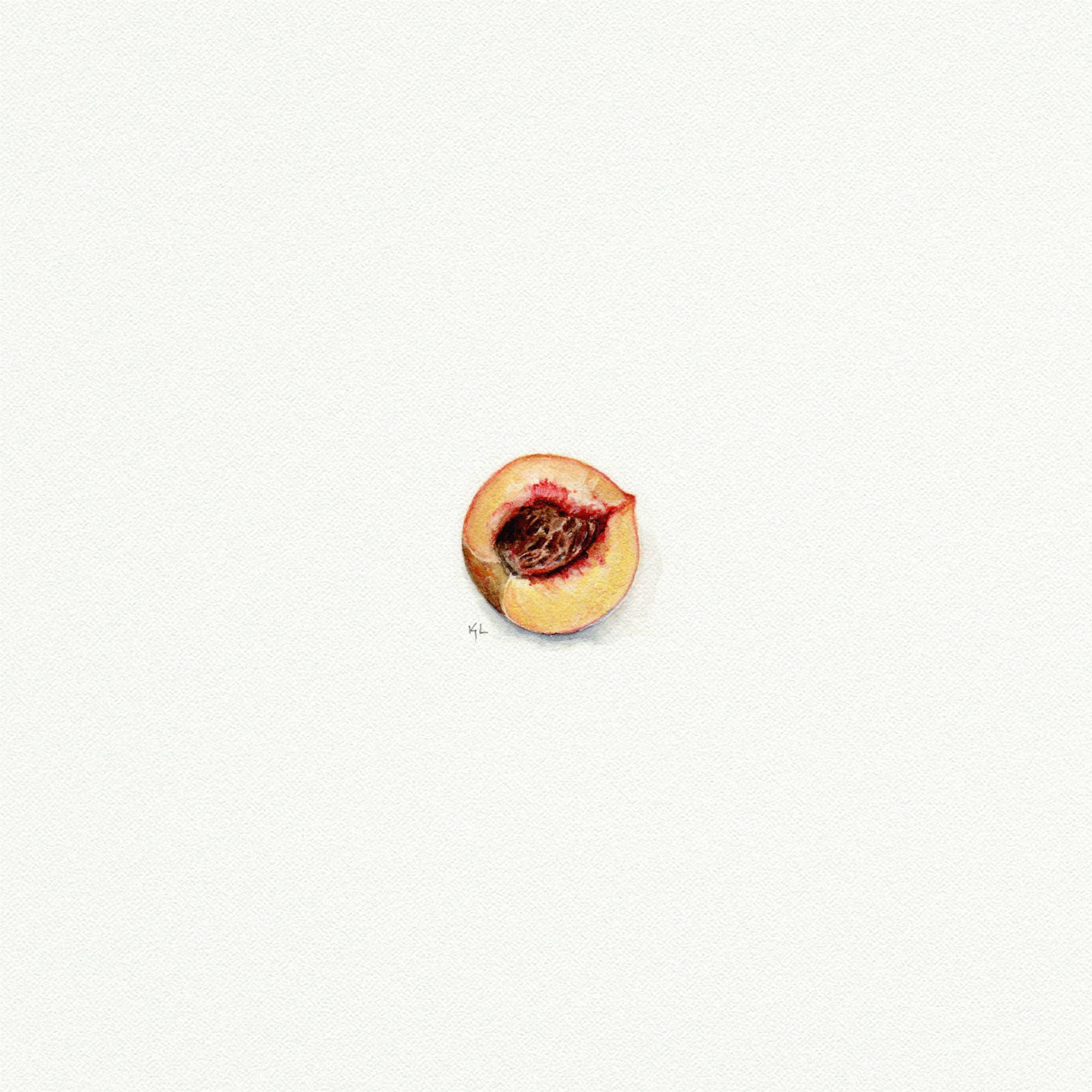 Karen Libecap Tiny Paintings - Vendita all'ingrosso Stampa artistica - Pittura ad acquerello in miniatura color pesca - Stampa artistica 1