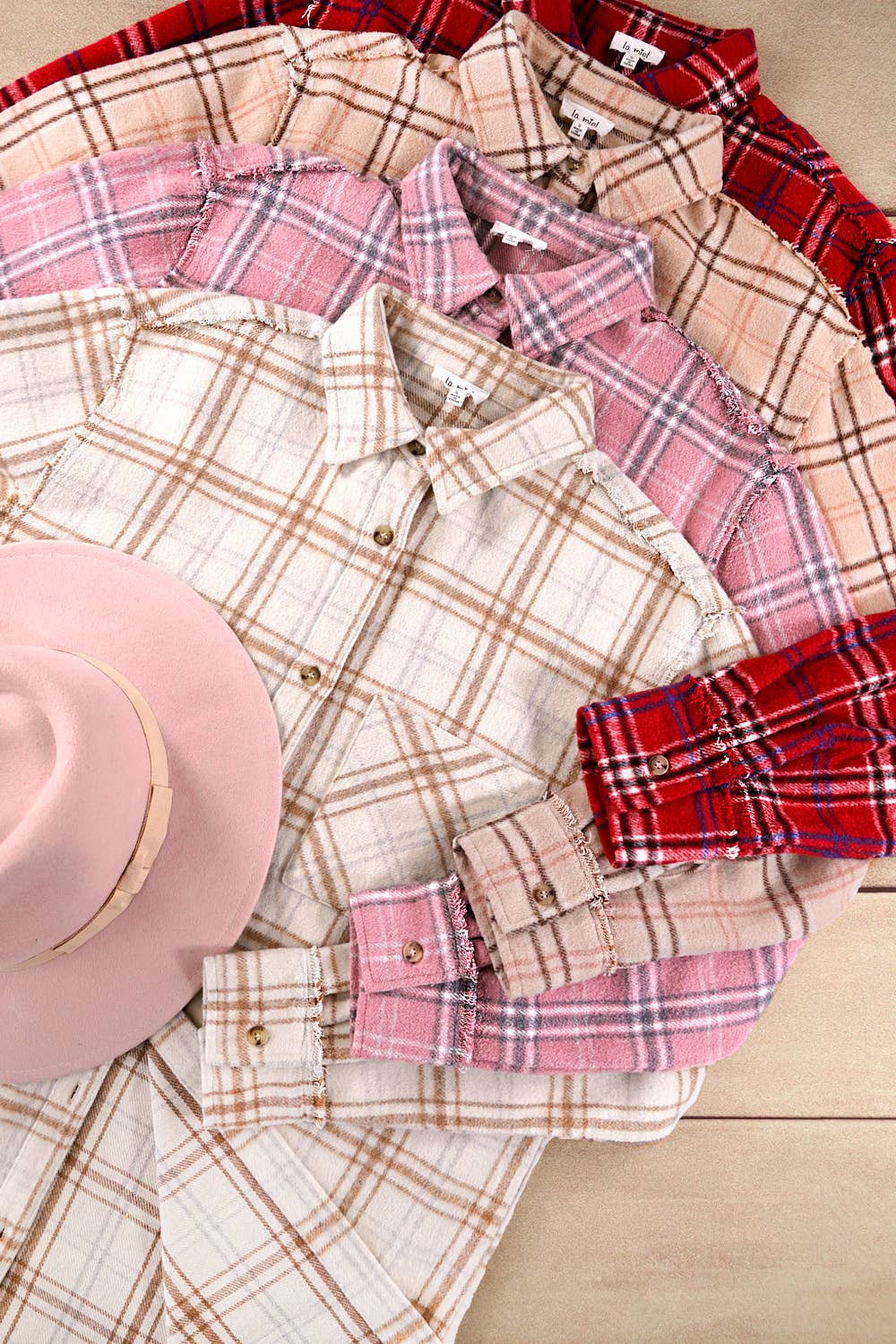 La Miel - Venta al por mayor Camisa con botones - Mujer - Camisas a cuadros de tela suave con botones lavados con minerales SRT1371-Mineral21