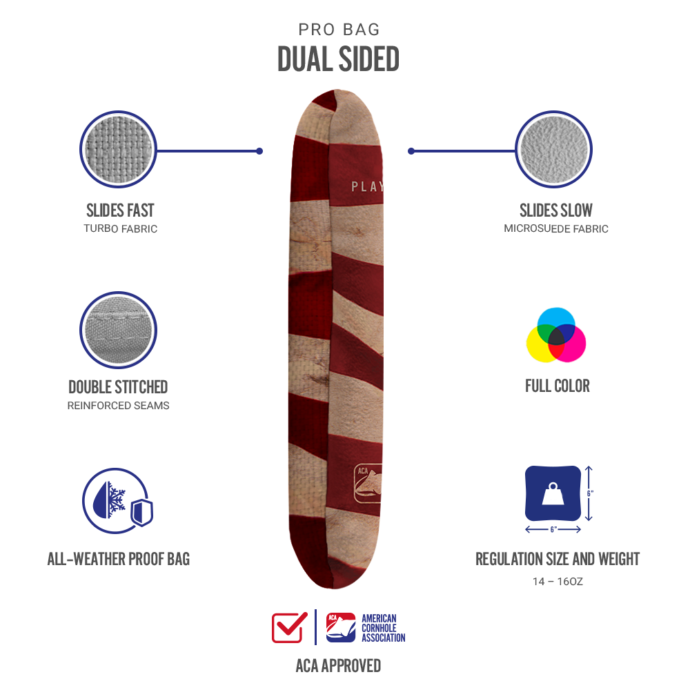 American Cornhole Association - Wholesale Cornhole - Cloth American Flag Synergy Pro Cornhole Bags3