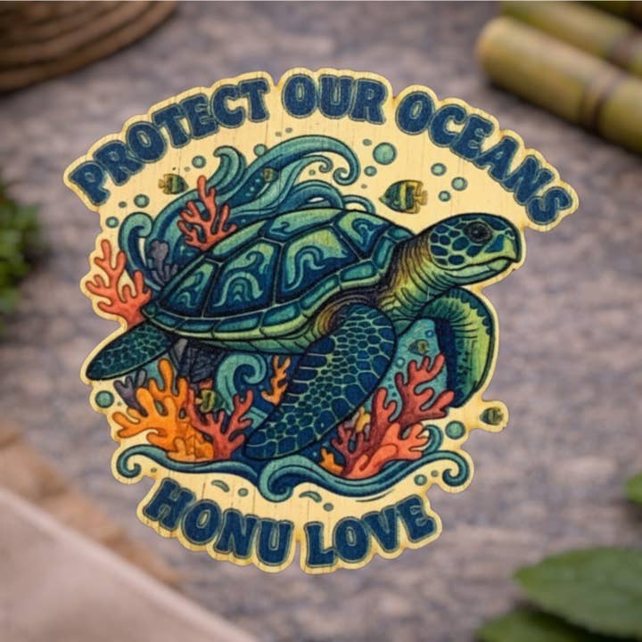 Protégez nos océans pour la vente par Bamboo Wood Stickers