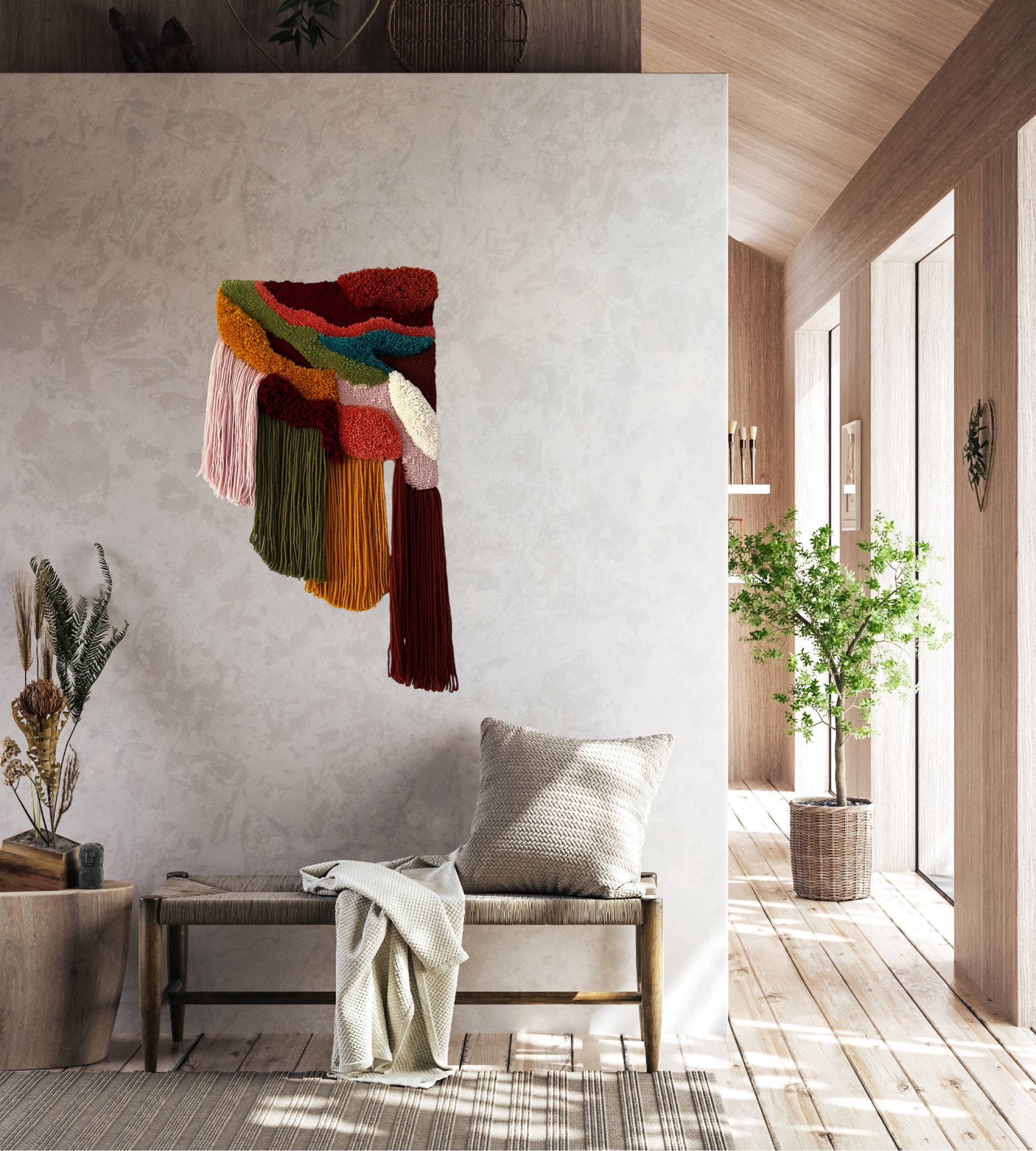 Josi Saboia fiber artist - Wholesale Dimensionele/3D-muurkunst - Desert Dune getuft wandtapijt3