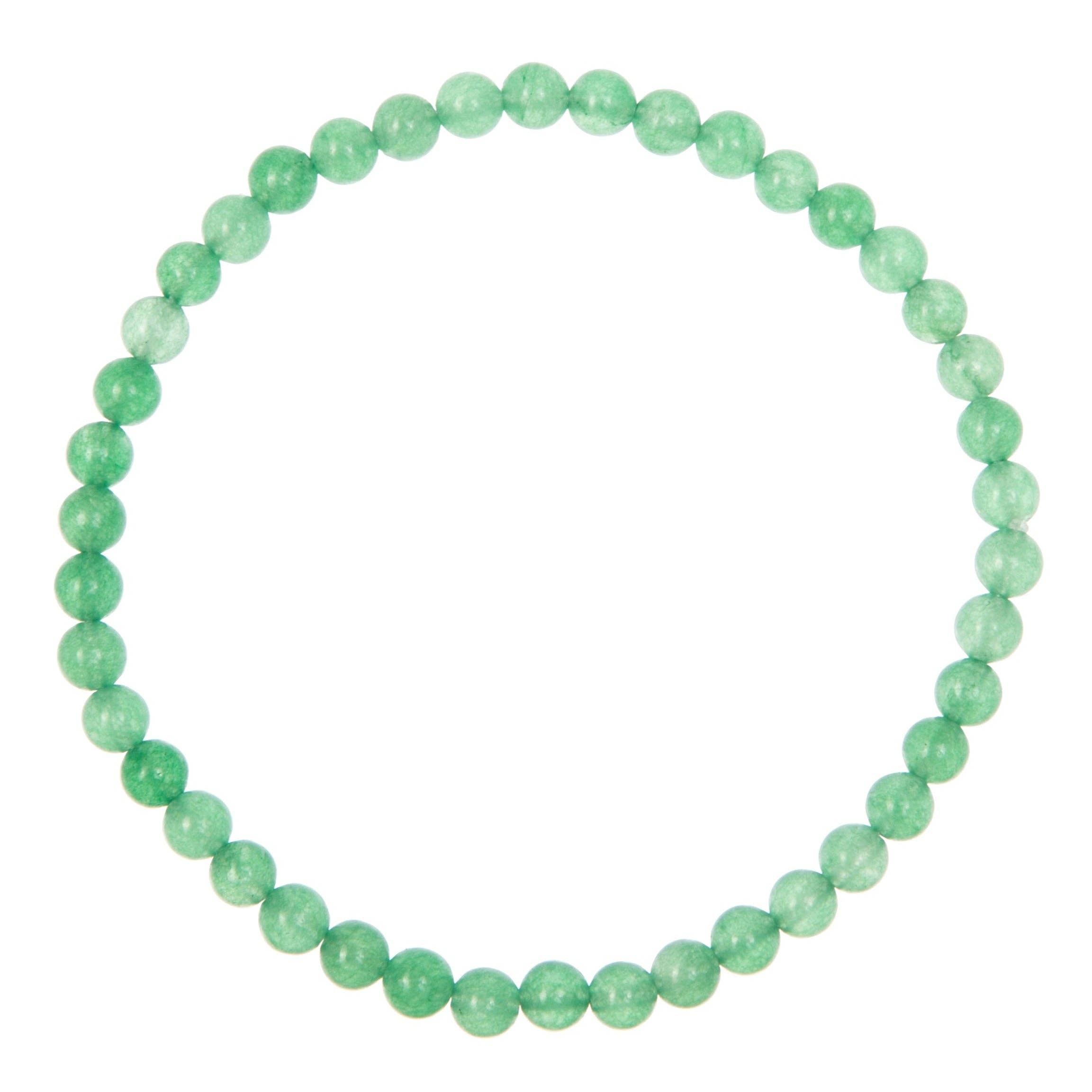 Ole - Wholesale Beaded Bracelet - Colored Green Jade Stone Stretch Bracelet B3206-4MM0