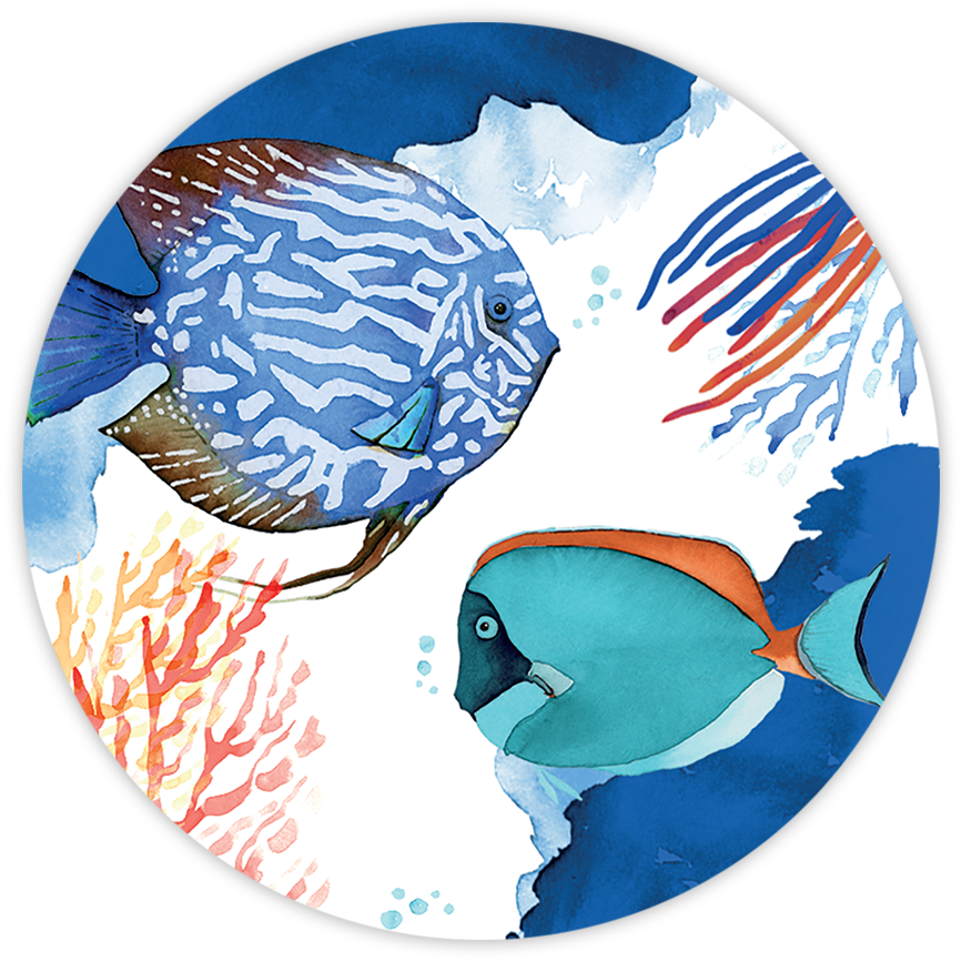 The Napking - Wholesale Coasters - Set of 2 coasters "The Reef" wood and cork - 100% Made in Italy0