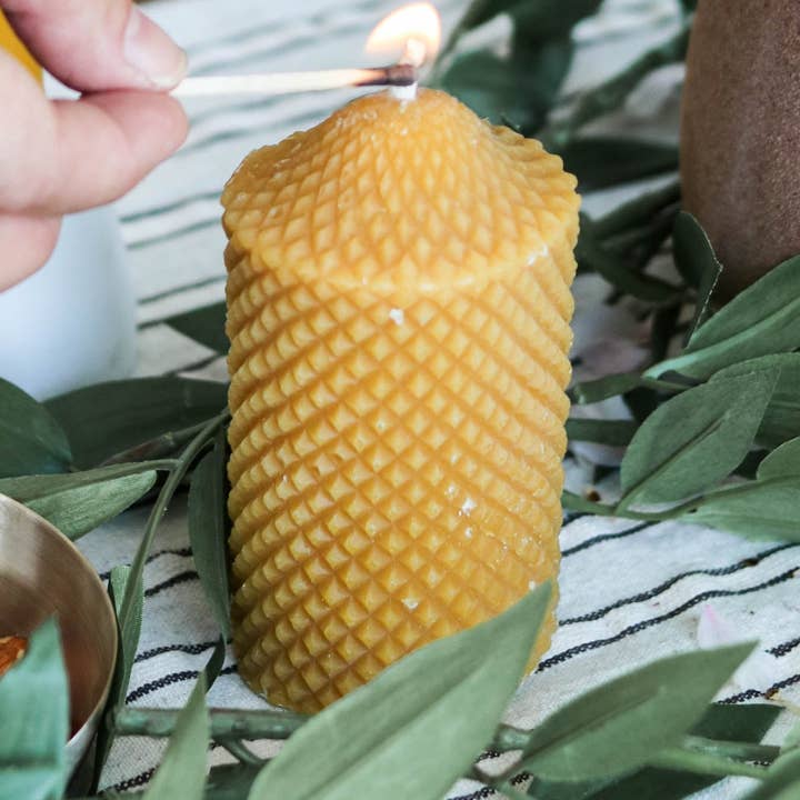 Vela de pilar de cera de abejas para venta al por mayor de Ethik