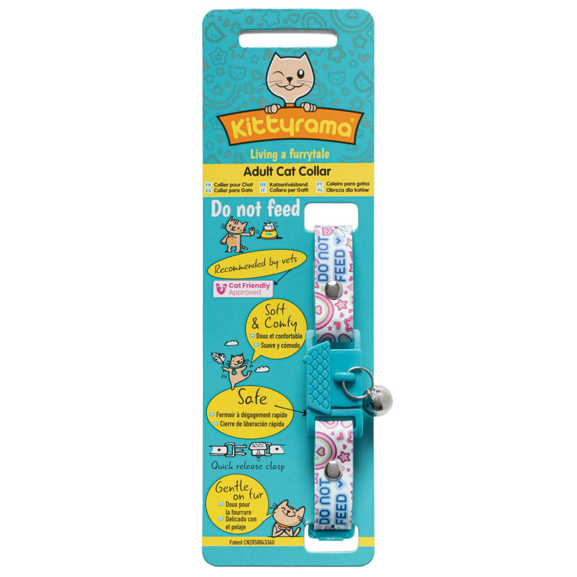 Kittyrama - Wholesale Pet Collar - Cat - KITTYRAMA PEARL 'DO NOT FEED' CAT COLLAR - Quick Release, Breakaway, Hypoallergenic3