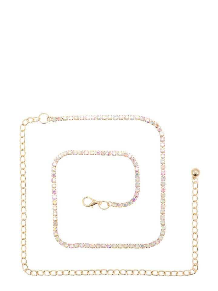 Single Line Rhinestone Metal Belt 10020 for wholesale by anbfashion