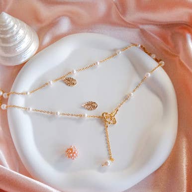 Prinsessenketting Satelliet Zoetwaterparels Verguld voor wholesale door Pompon La Tulipe