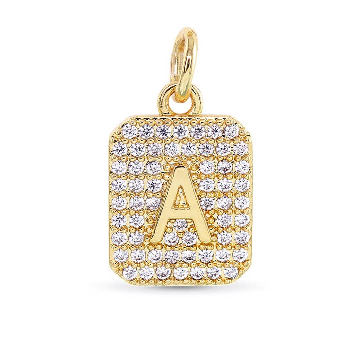 Pendentifs Initiales en Or CZ | Pendentifs pour Colliers & Bracelets pour la vente par Amanda Blu