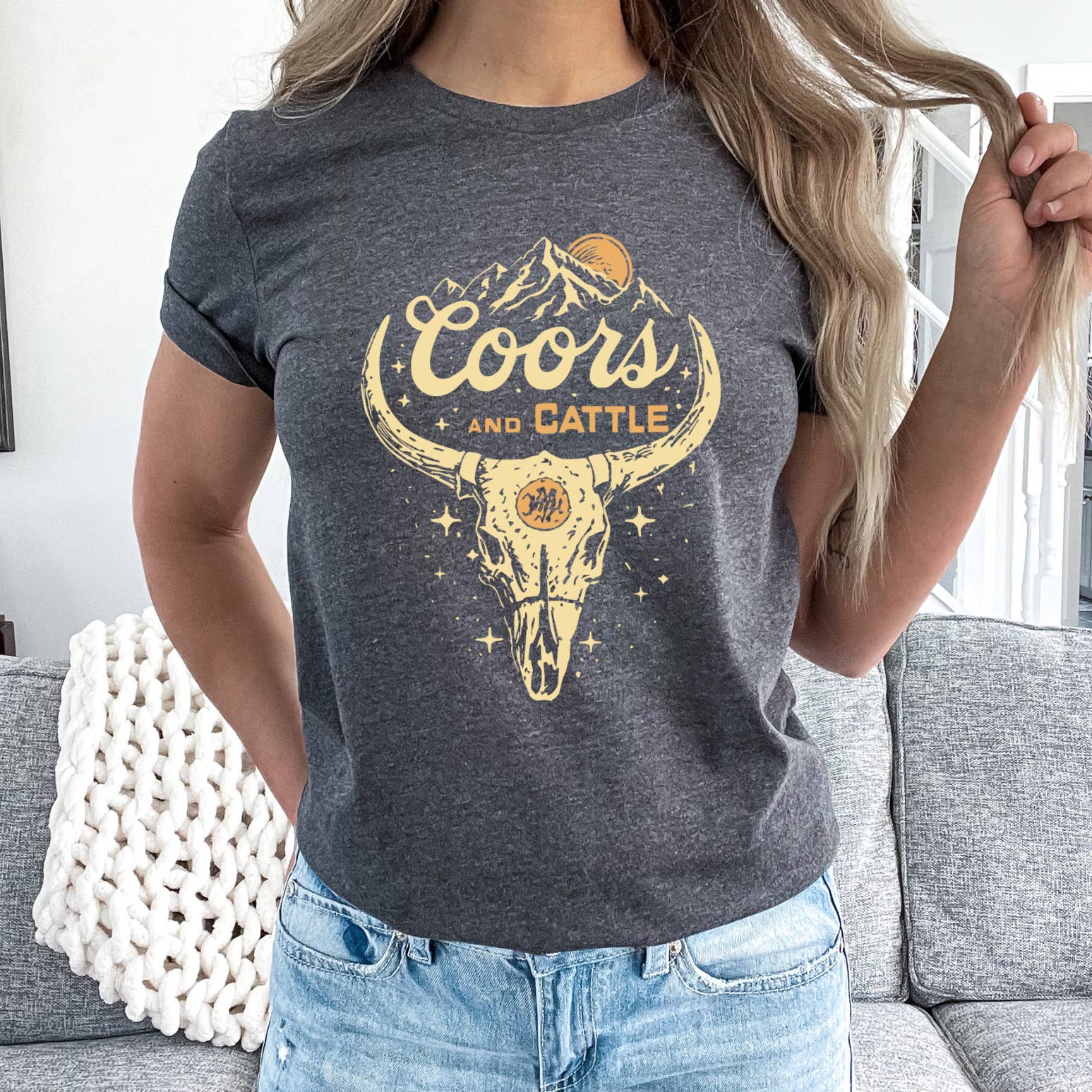 Dakota Soul Tees - Wholesale Screen Printed T-Shirt - Women's - Coors & Cattle Longhorn Tee | Rodeo Tee | Rodeo Season3