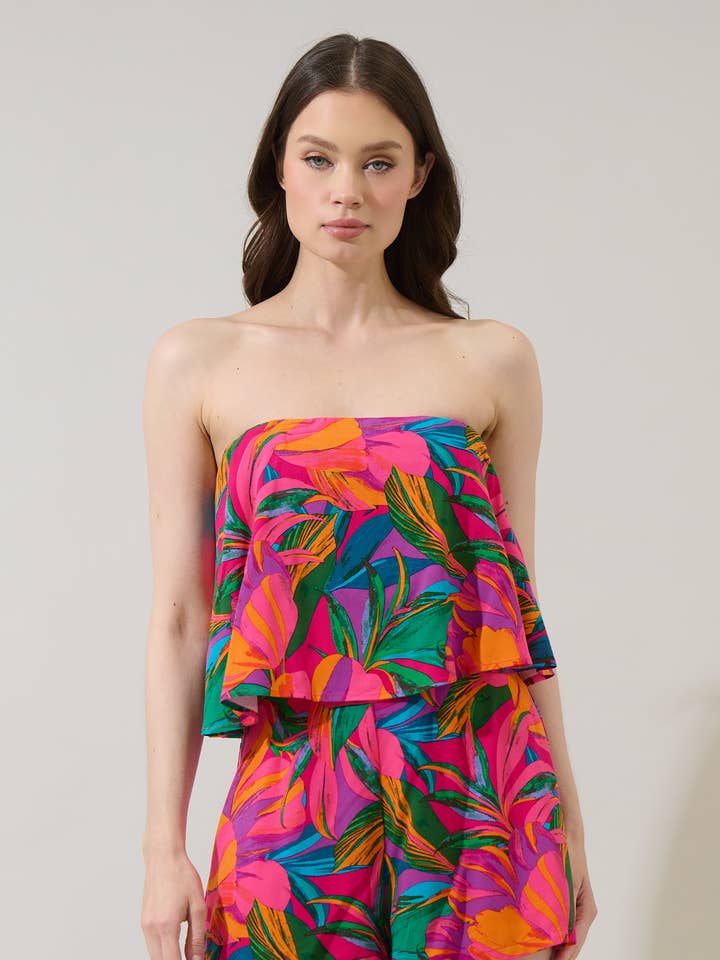 Macacão Floral Beal Sem Alças por atacado de Sugarlips