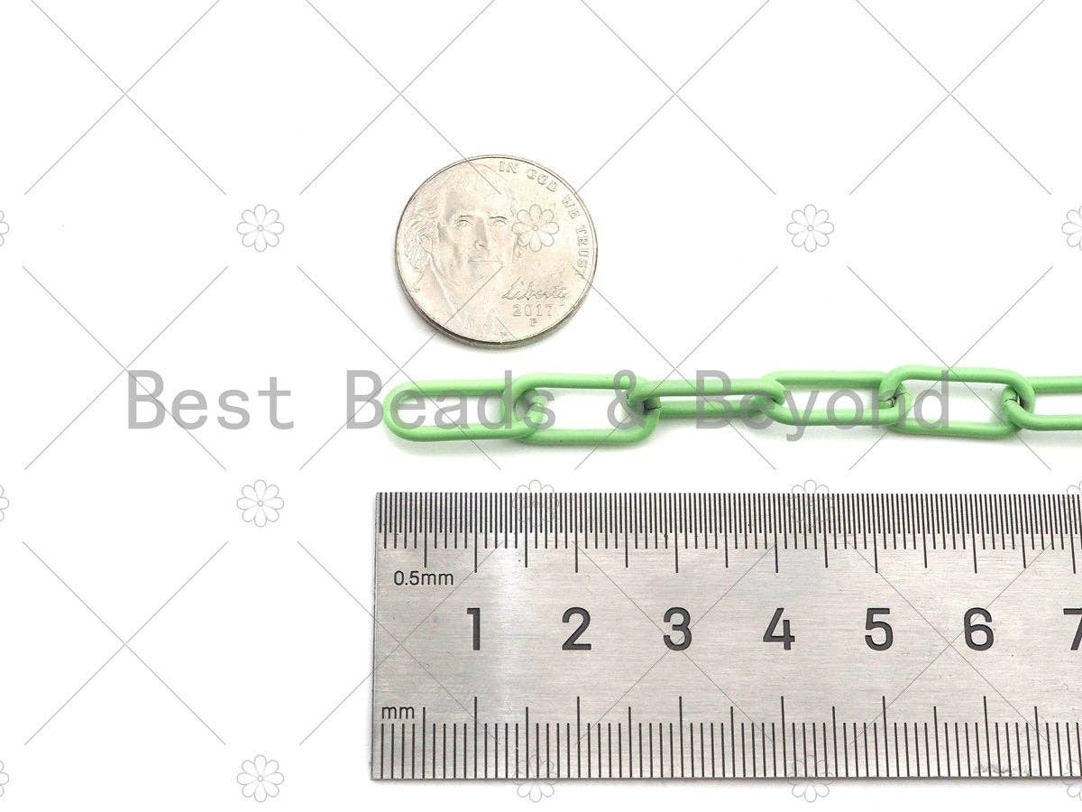 BestBeads&Beyond – wholesale Kedjehalsband – NYTT!!! 8x17mm emalj pappersklämma Kedja av Yard, Emalj Pop Kedja, Pappersklämma Emalj Metall Halsband, Partihandel #E5314