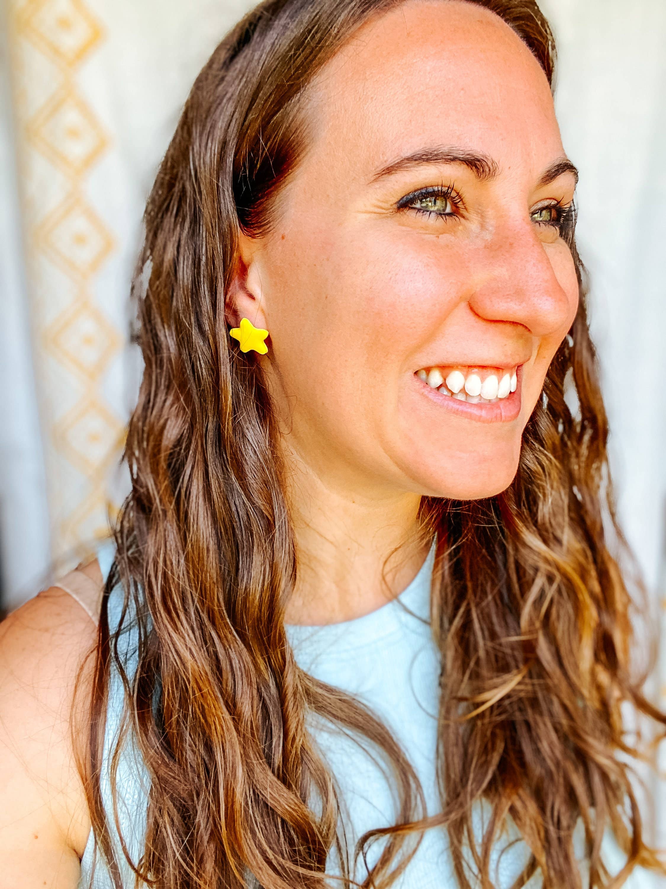 Lauren Likes Art - Wholesale Stud/Post Earrings - Lucky Charms Polymer Clay Heart & Star Stud Earrings3